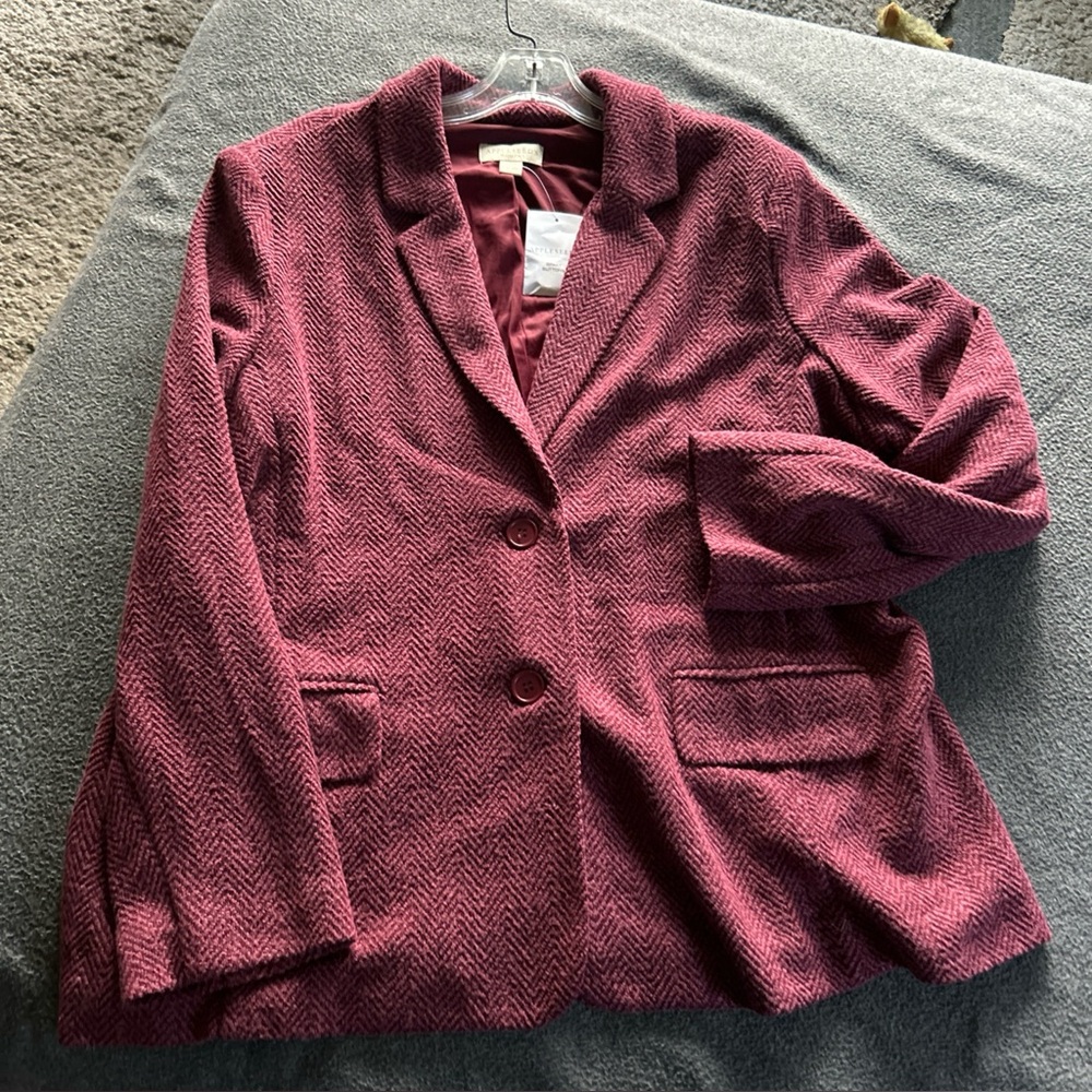 Appleseed's Maroon Herringbone Blazer